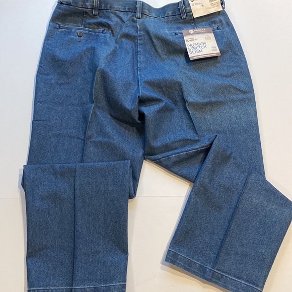 Haggar SZ 44 x 32 Denim Blue Jeans Classic Fit  Stretch Denim New D15 - Picture 12 of 13